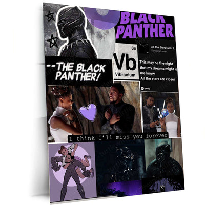 Black Panther Metal Poster – Wakanda Forever Marvel Wall Art - TURTLEWINGS
