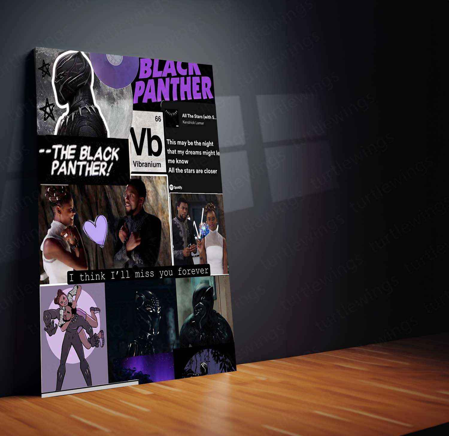 Black Panther Metal Poster – Wakanda Forever Marvel Wall Art - TURTLEWINGS