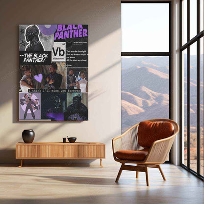 Black Panther Metal Poster – Wakanda Forever Marvel Wall Art - TURTLEWINGS