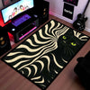 Minimalist Black Cat Area Flat Rug | Sleek Silhouette Floor Mat | Modern Aesthetic Flat Rug for Living Room, Gaming Setup & Bedroom Decor