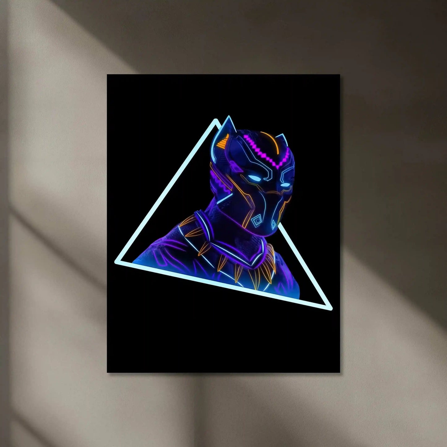Black Panther Neon LED Metal Poster â Marvel Superhero Wall Art for Wakanda Fans - TURTLEWINGS