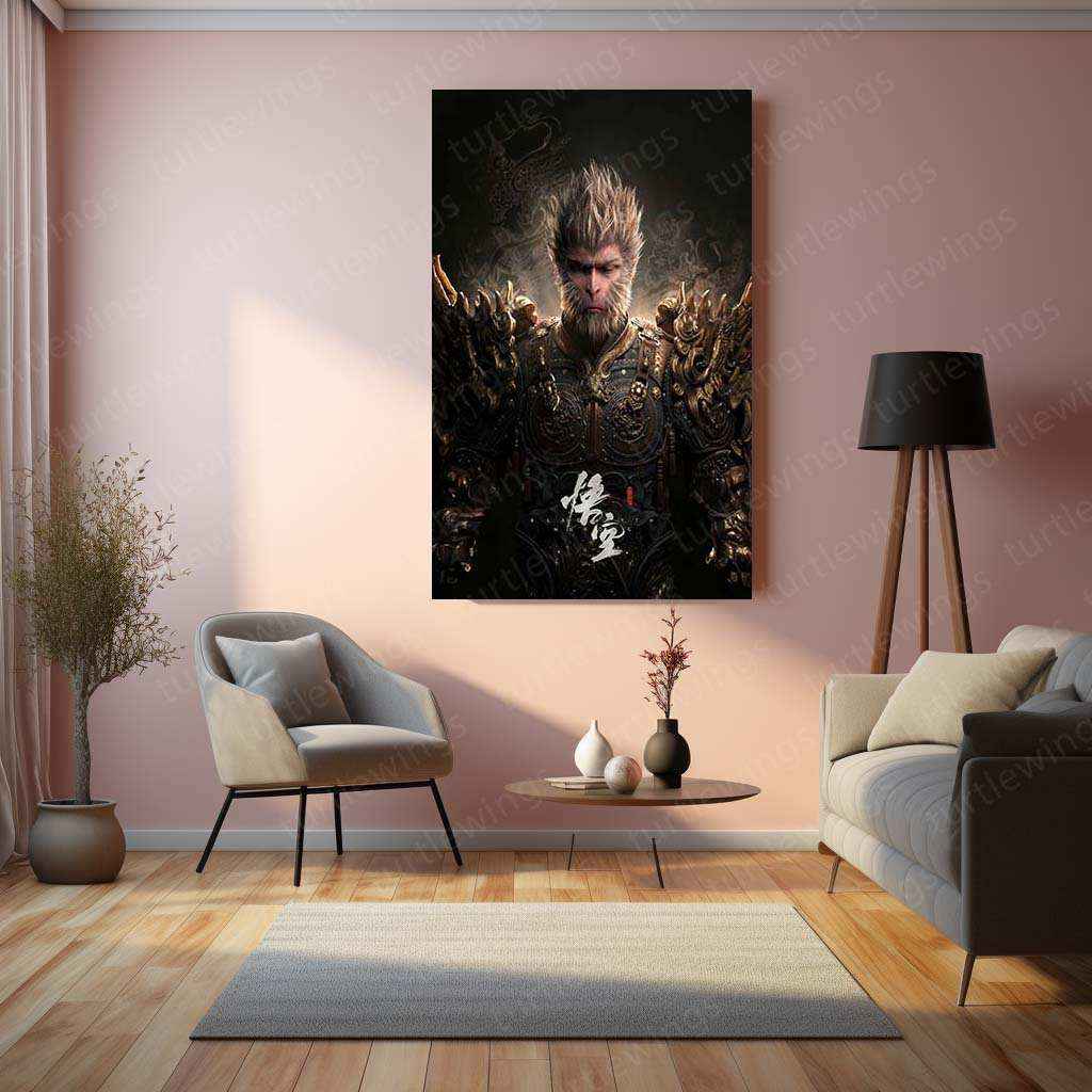 Black Myth: Wukong Metal Poster – Epic Fantasy Warrior Wall Art 1 - TURTLEWINGS