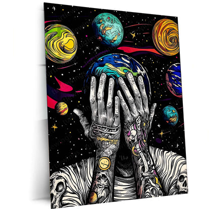 Blind Universe – The Silence Beyond Stars | Abstract Cosmic Metal Frame Poster