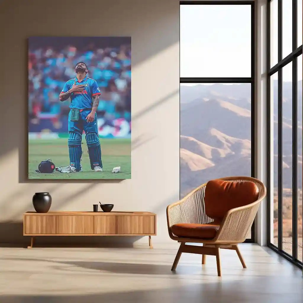 Virat Kohli – The Game Bends to His Will | Cricket Legend Metal Frame Poster 01 - TURTLEWINGS