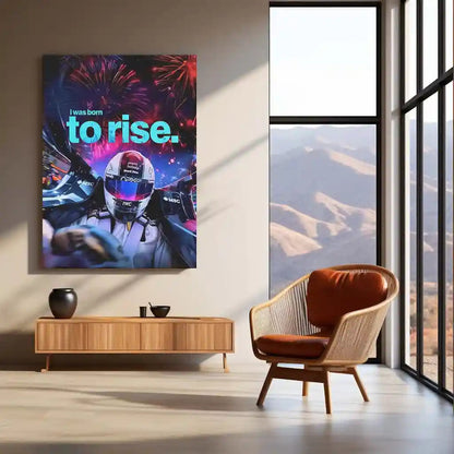 Quote Metal Poster | Sonny Hayes – Born to Rise Metal Frame Relentless Comeback & Racing Grit Wall Art | Elite Motorsport Mindset Quote Metal Poster - TURTLEWINGS