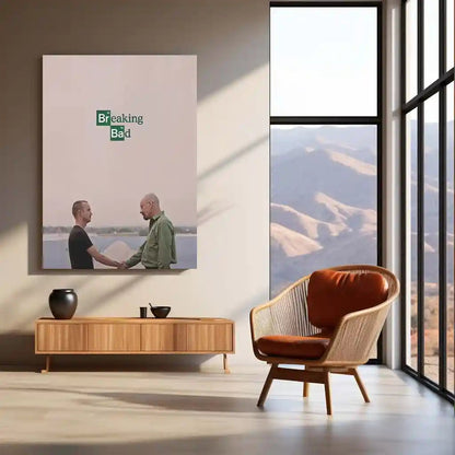 Movies & Series Metal Poster | Breaking Bad Minimal Metal Poster | Walter White Jesse Pinkman Wall Art | Iconic Series Scene Frame | TV Show Aesthetic Decor - TURTLEWINGS