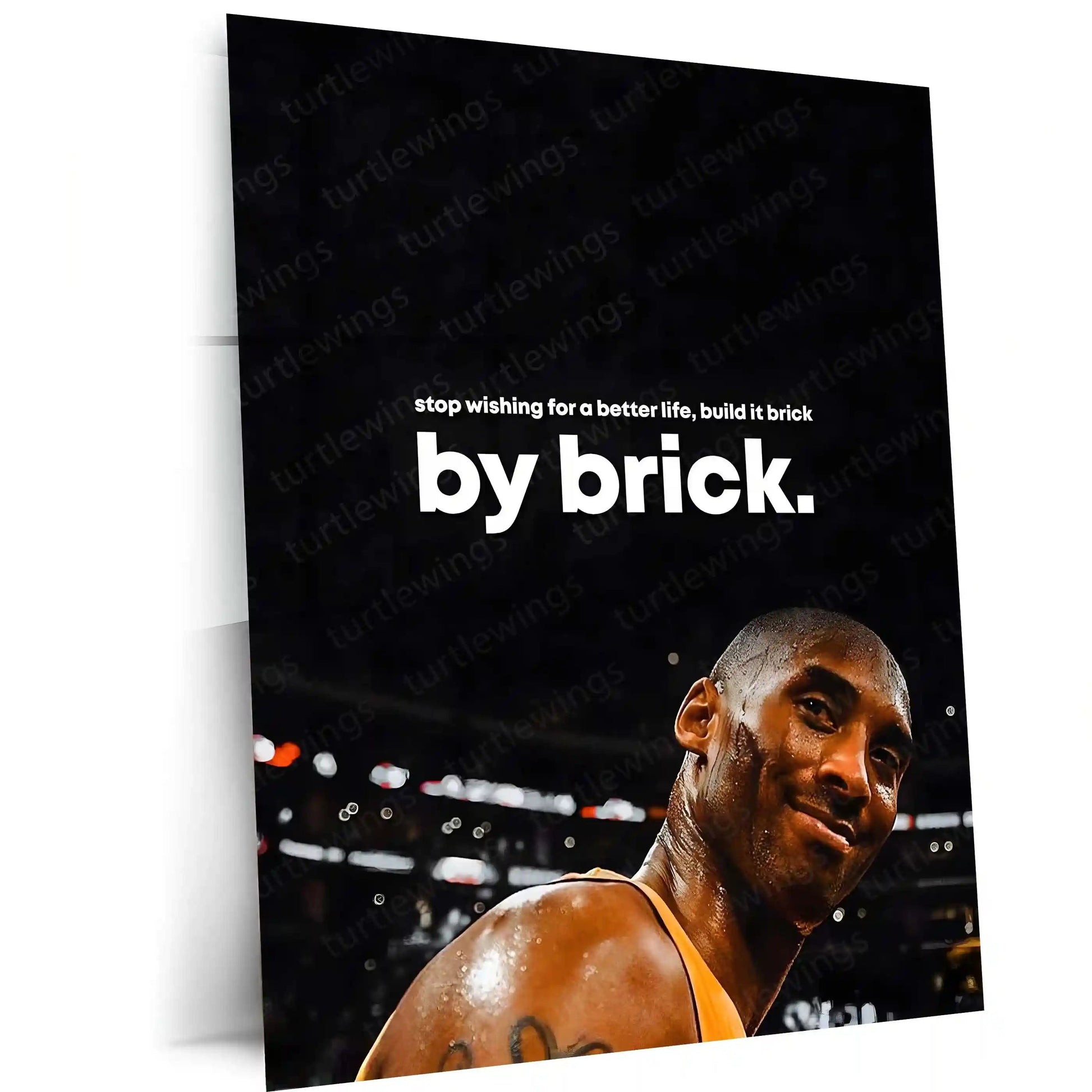Quote Metal Poster | Brick by Brick | Discipline, Consistency & Long-Term Vision Metal Frame - TURTLEWINGS 