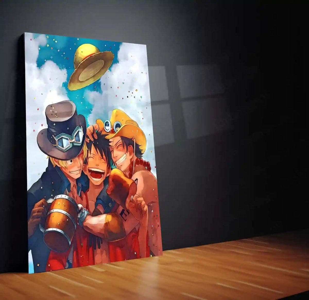 Anime Metal Poster | Brothers of the Sea – Luffy, Ace & Sabo Metal Poster | One Piece Brotherhood Wall Frame - TURTLEWINGS 