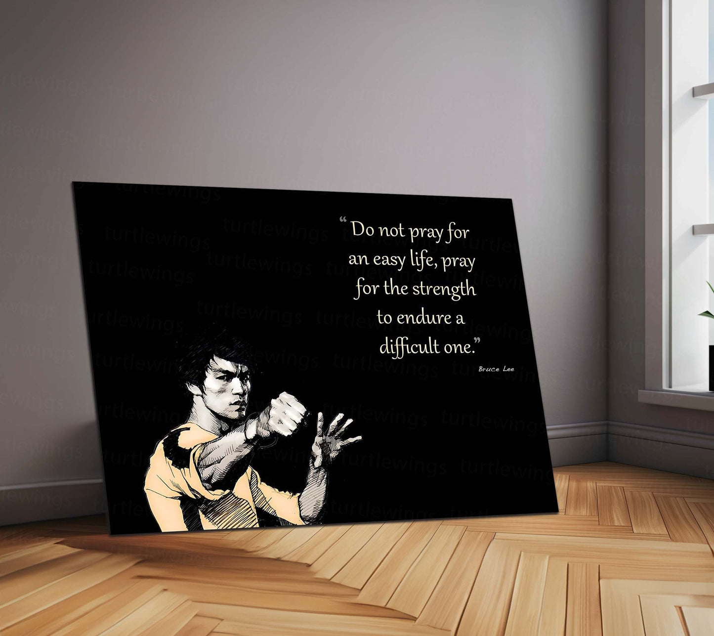 Quote Metal Poster | Bruce Lee Quote – Strength to Endure | Motivational Metal Poster
