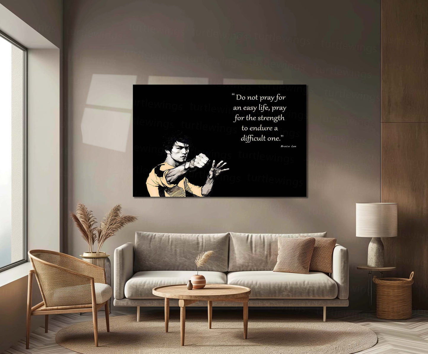 Quote Metal Poster | Bruce Lee Quote – Strength to Endure | Motivational Metal Poster