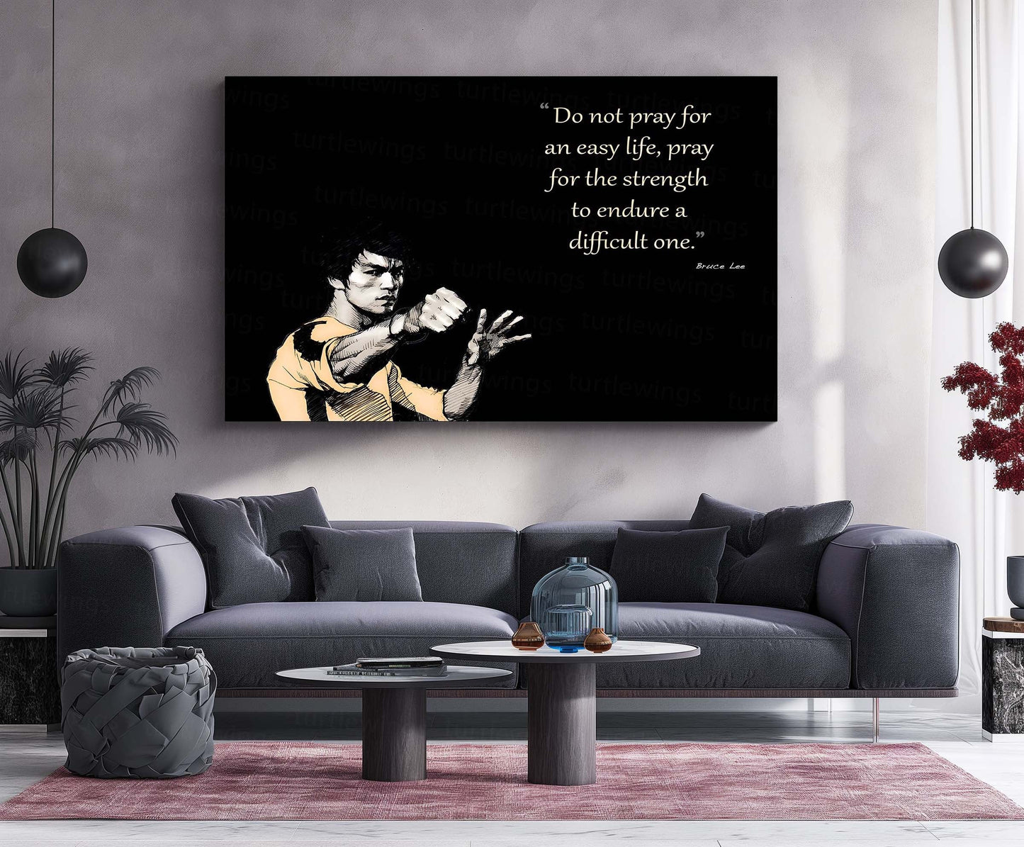 Quote Metal Poster | Bruce Lee Quote – Strength to Endure | Motivational Metal Poster