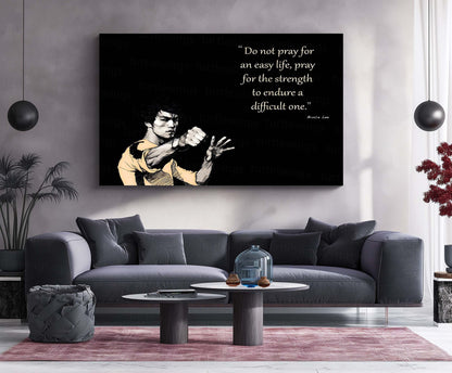 Quote Metal Poster | Bruce Lee Quote – Strength to Endure | Motivational Metal Poster