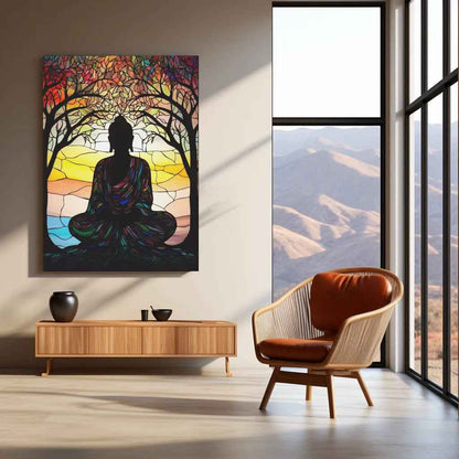 Buddha Metal Poster Tranquil Zen Spiritual Wall Art - TURTLEWINGS
