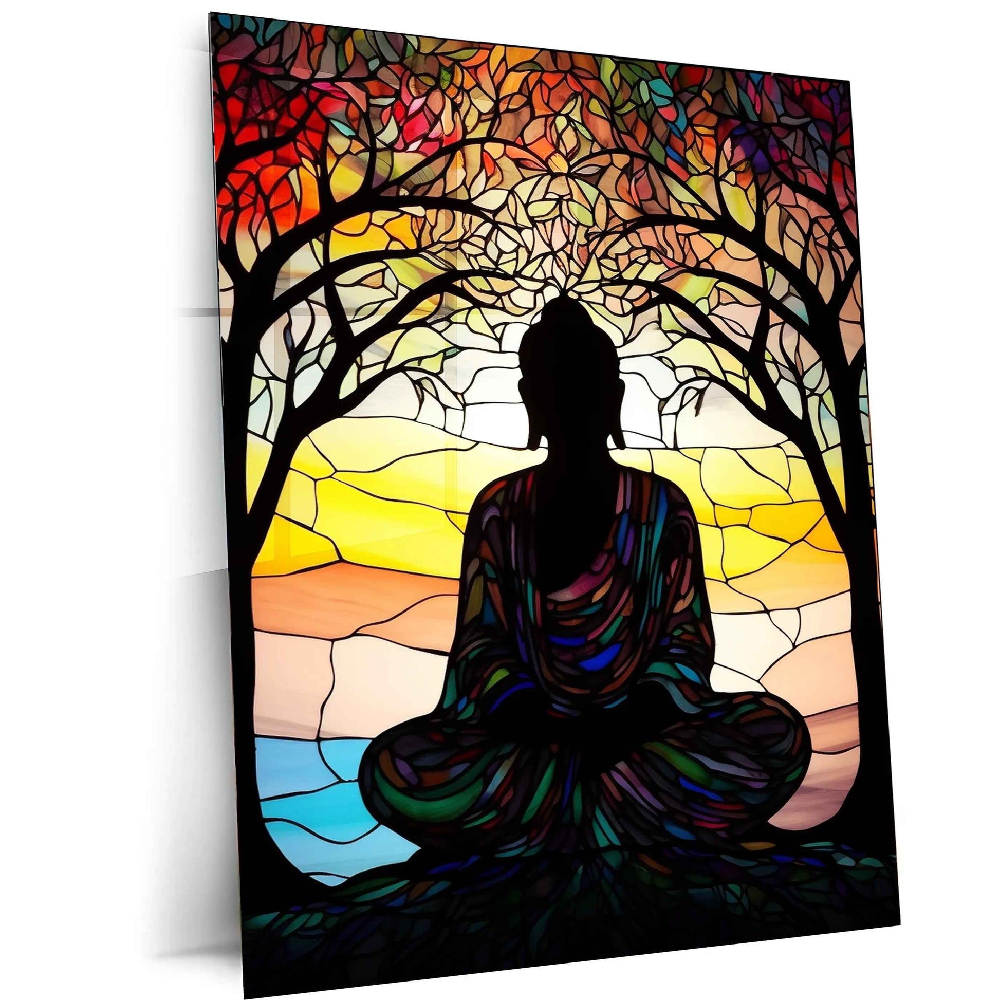 Buddha Metal Poster Tranquil Zen Spiritual Wall Art - TURTLEWINGS