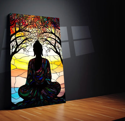 Buddha Metal Poster Tranquil Zen Spiritual Wall Art - TURTLEWINGS