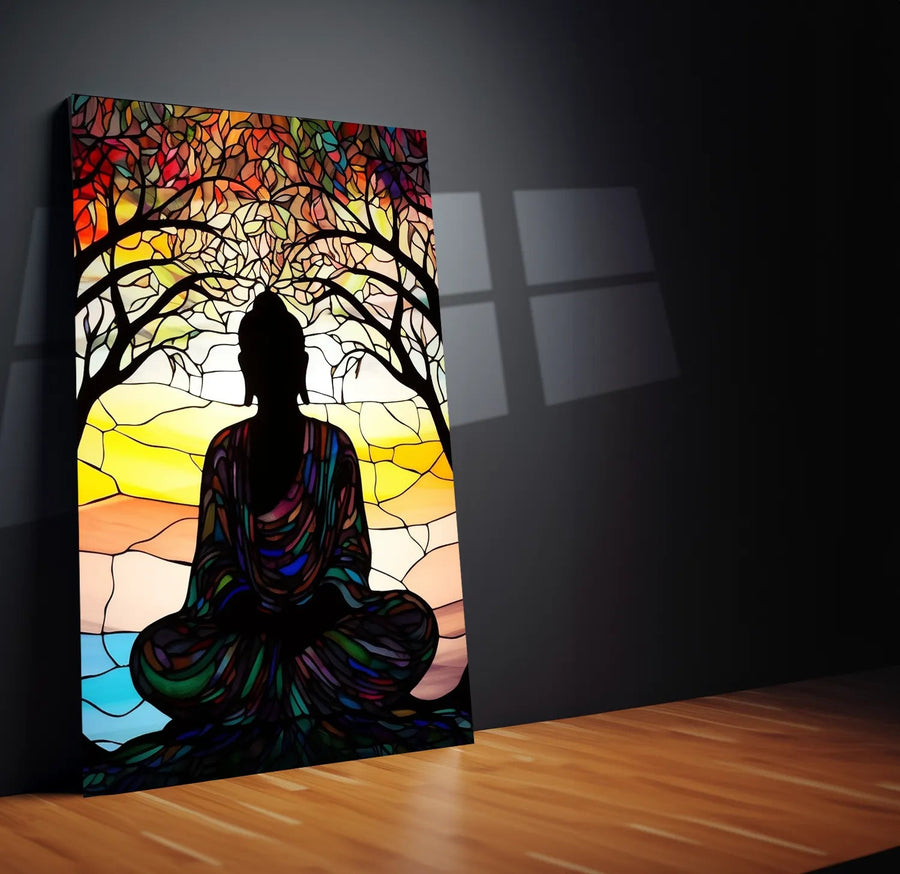 Buddha Metal Poster  Tranquil Zen Spiritual Wall Art