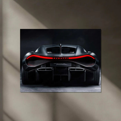 Bugatti Neon LED Metal Poster â Luxury Supercar Wall Art for Automotive Enthusiasts - TURTLEWINGS