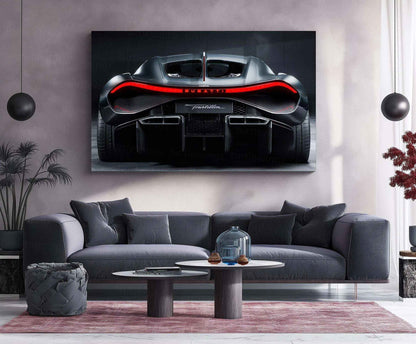 Bugatti Neon LED Metal Poster â Luxury Supercar Wall Art for Automotive Enthusiasts - TURTLEWINGS