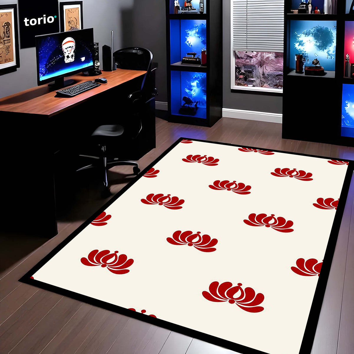 Traditional Buta Motif Area Flat Rug | Ethnic Paisley Pattern Floor Mat | Cultural Decorative Flat Rug for Living Room, Traditional Home & Office Decor