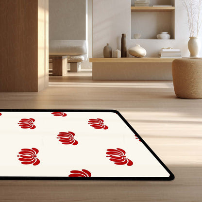 Traditional Buta Motif Area Flat Rug | Ethnic Paisley Pattern Floor Mat | Cultural Decorative Flat Rug for Living Room, Traditional Home & Office Decor