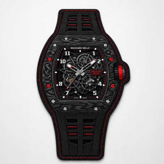 Richard Mille RM 35-02 Rafael Nadal Watch Floor Mat (3 mm Thick) | Luxury Skeleton Dial Cut-Out Flat Rug for Bedroom, Gaming Room & Watch Collector Décor