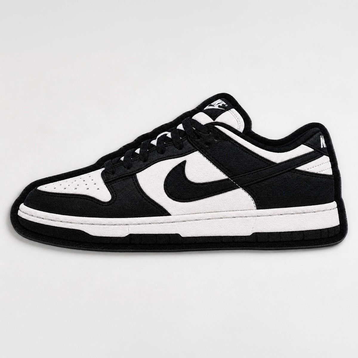 Nike Dunk Cut-out Flat Rug | Black & White Sneaker Flat Rug | Premium Streetwear Room Decor