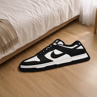 Nike Dunk Cut-out Flat Rug | Black & White Sneaker Flat Rug | Premium Streetwear Room Decor