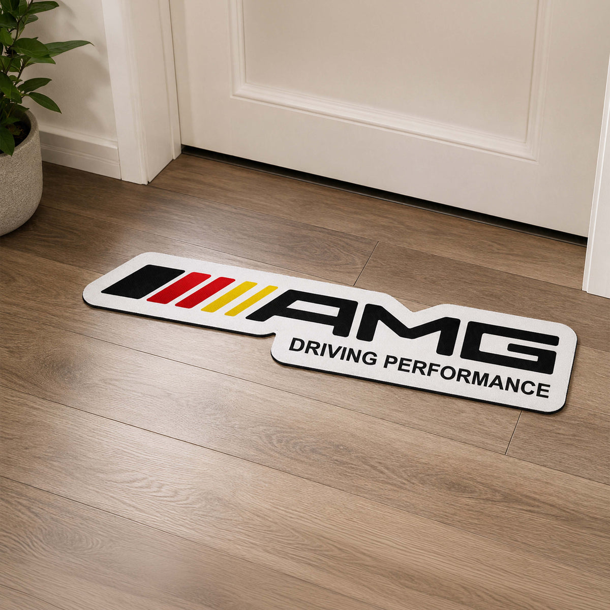 AMG Driving Performance Logo Flat Rug | Mercedes-AMG Inspired Motorsport Die-Cut Floor Decor | Premium Automotive Enthusiast Flat Rug