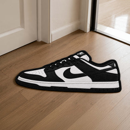 Nike Dunk Cut-out Flat Rug | Black & White Sneaker Flat Rug | Premium Streetwear Room Decor