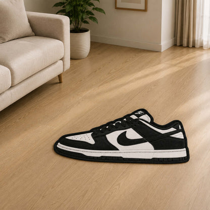 Nike Dunk Cut-out Flat Rug | Black & White Sneaker Flat Rug | Premium Streetwear Room Decor