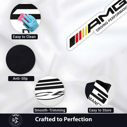 AMG Driving Performance Logo Flat Rug | Mercedes-AMG Inspired Motorsport Die-Cut Floor Decor | Premium Automotive Enthusiast Flat Rug