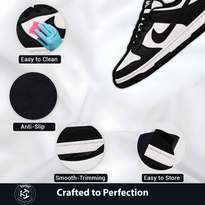 Nike Dunk Cut-out Flat Rug | Black & White Sneaker Flat Rug | Premium Streetwear Room Decor