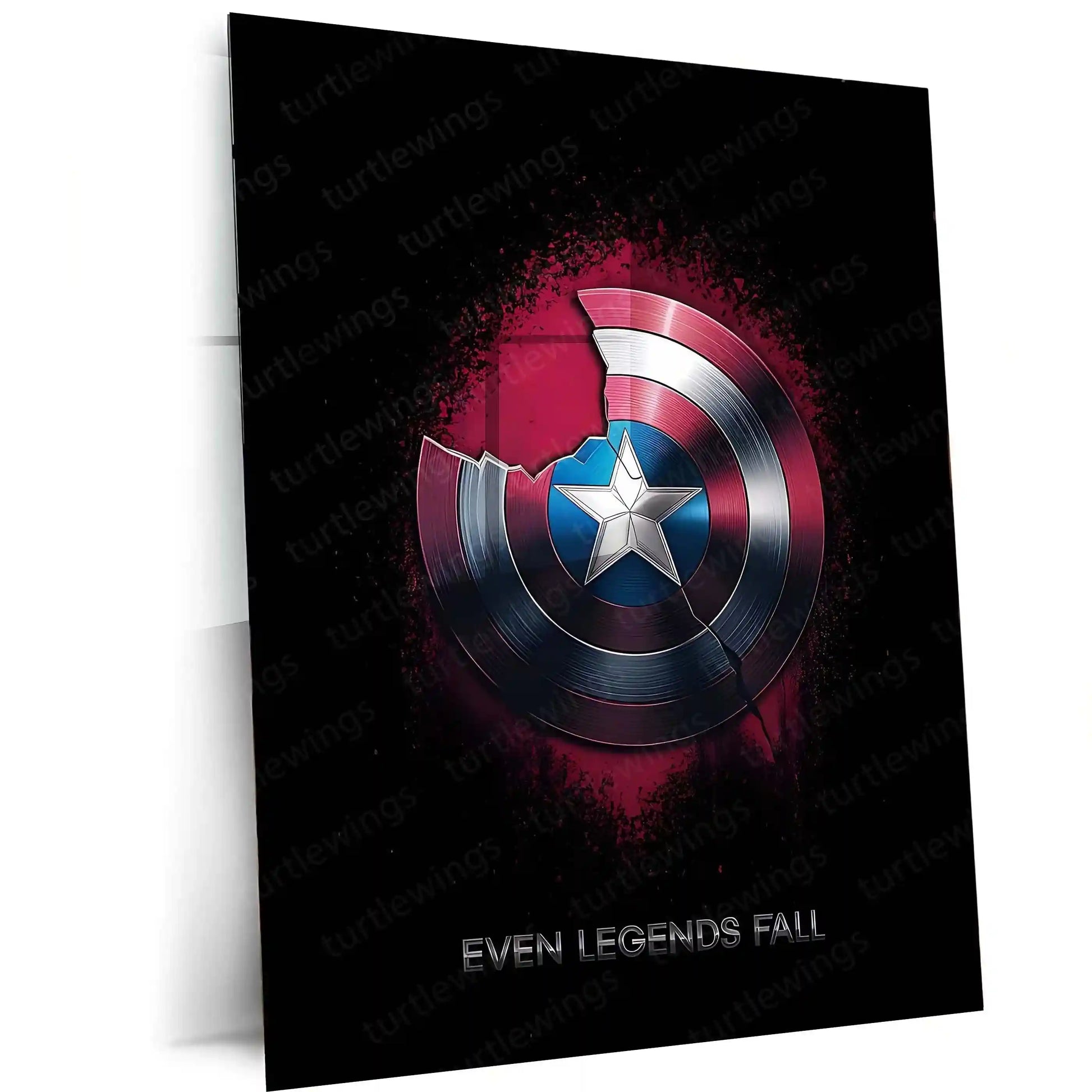 Marvel Metal Poster | Captain America Shield Metal Poster – Iconic Marvel Wall Art - TURTLEWINGS