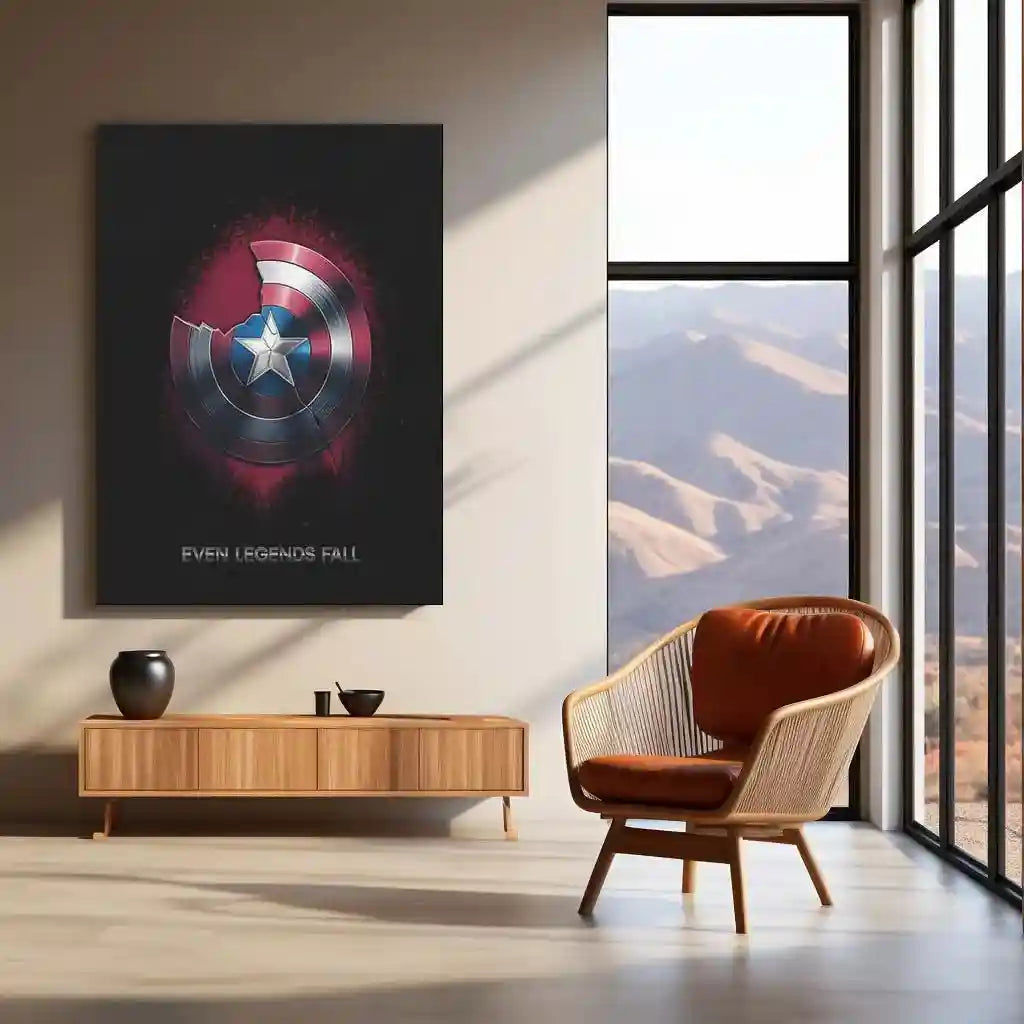 Marvel Metal Poster | Captain America Shield Metal Poster – Iconic Marvel Wall Art - TURTLEWINGS