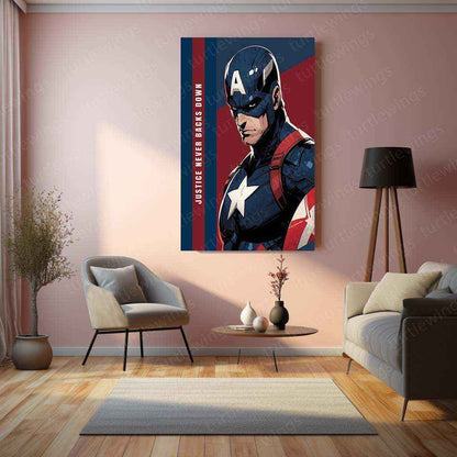 Captain America Metal Poster – Super Soldier Wall Art | Marvel Hero Decor - TURTLEWINGS