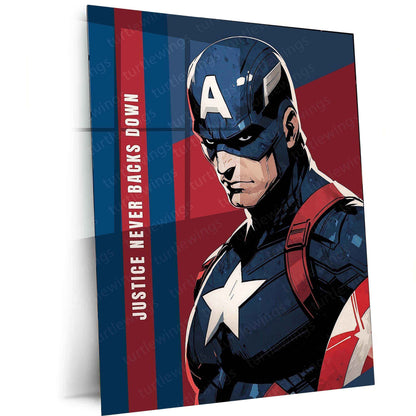 Captain America Metal Poster – Super Soldier Wall Art | Marvel Hero Decor - TURTLEWINGS