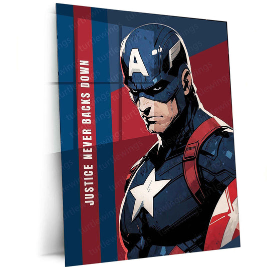 Captain America Metal Poster – Super Soldier Wall Art | Marvel Hero Decor - TURTLEWINGS