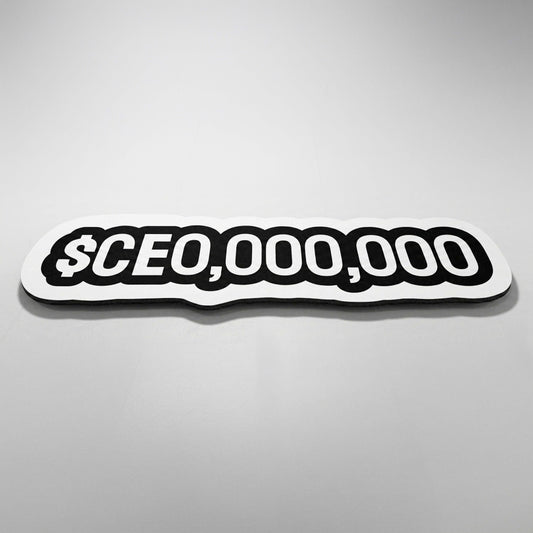 $CEO,000,000 Statement Floor Mat (3 mm Thick) | Bold Money Quote Cut-Out Flat Rug for Office, Bedroom & Entrepreneur Room Decor