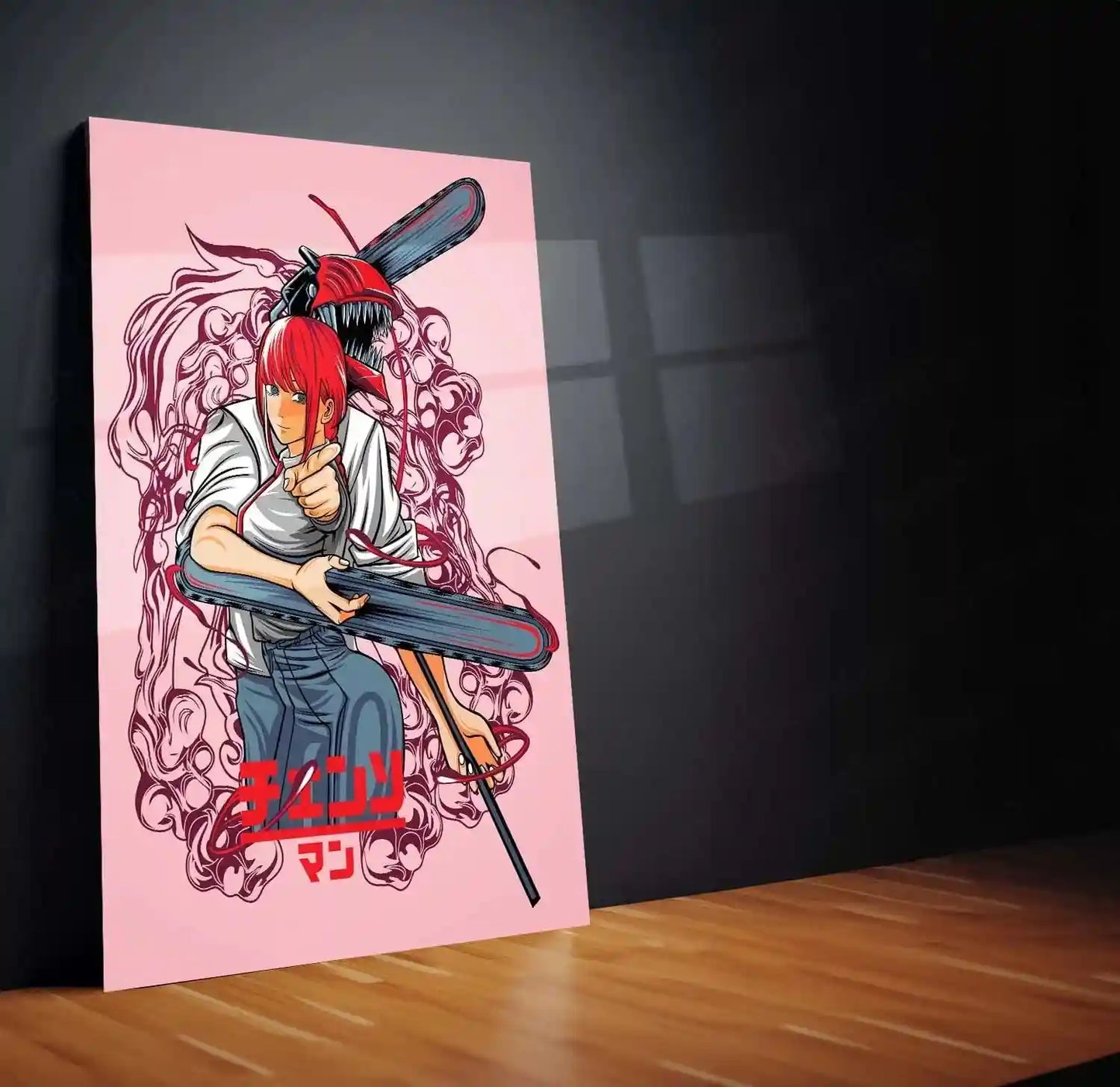 Anime Metal Poster | Chainsaw Man Metal Poster | Denji Action Wall Art | Dark Shonen Anime Decor - TURTLEWINGS