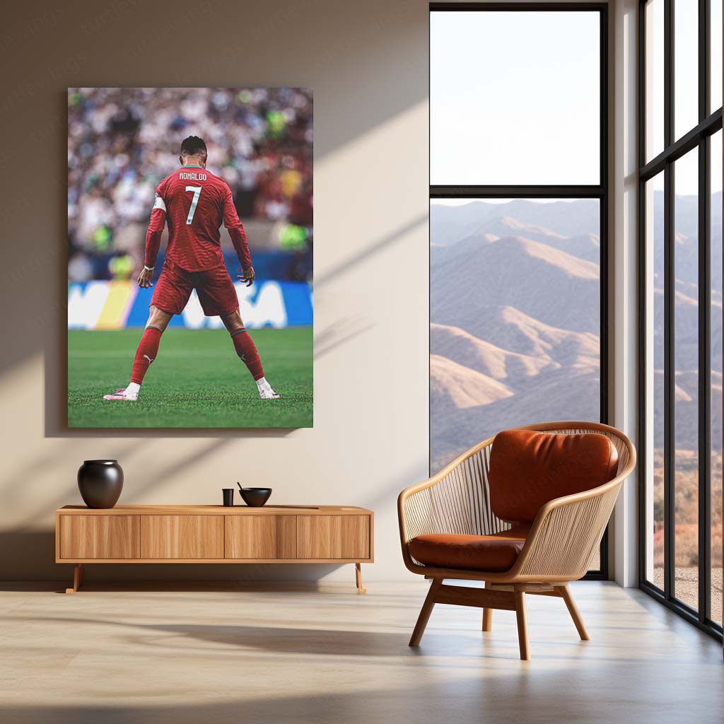 Cristiano Ronaldo FIFA World Cup 2026 Metal Poster | Portugal No. 7 Football Legend Premium Wall Art