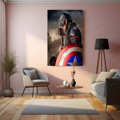 Captain America Metal Poster – Marvel Superhero Wall Art 🇺🇸 - TURTLEWINGS