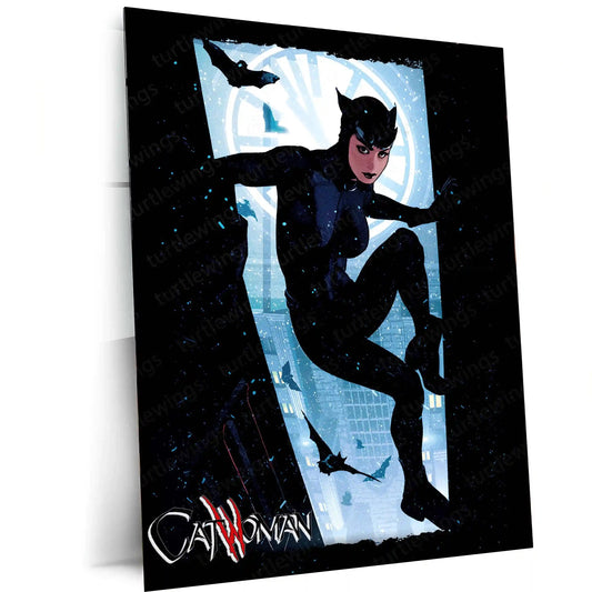Catwoman – Gotham’s Femme Fatale Metal Poster | DC Comics Wall Frame - TURTLEWINGS