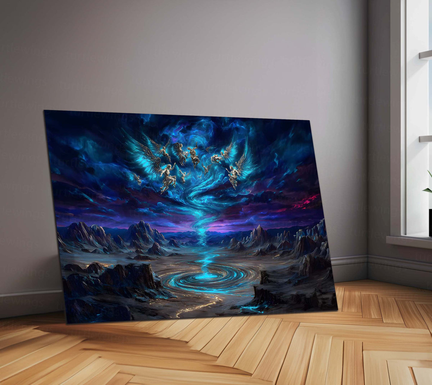 Celestial Whirlwind – The Dance of Angels & Storms | Fantasy Metal Poster