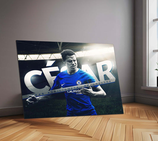 César Azpilicueta – Mr. Chelsea Metal Frame | Chelsea FC Captain Tribute Poster | Blue Blood Graphic Wall Art - TURTLEWINGS