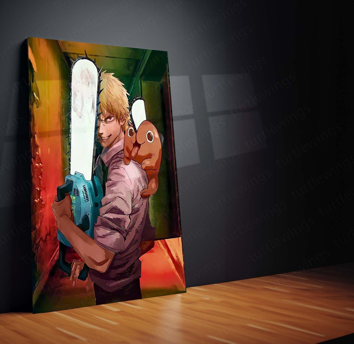 Anime Metal Poster | Chainsaw Man Metal Frame | Premium Anime Wall Art | High-Definition Metal Poster