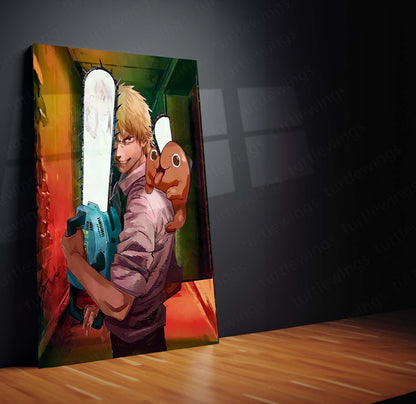 Anime Metal Poster | Chainsaw Man Metal Frame | Premium Anime Wall Art | High-Definition Metal Poster