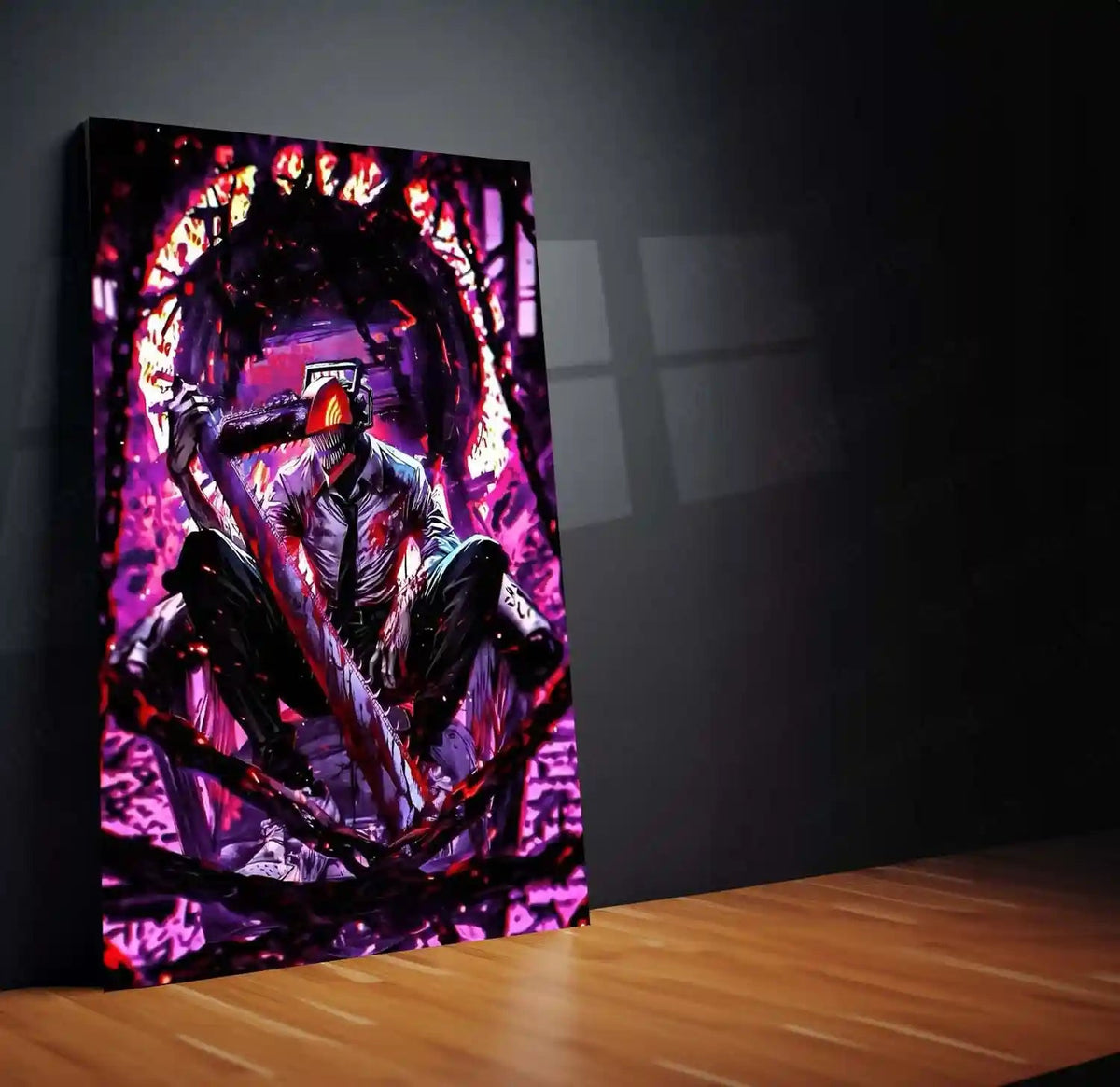 Anime Metal Poster | Chainsaw Man – Blood & Chaos | Dark Anime Metal Frame Brutal Power & Unhinged Energy Wall Art - TURTLEWINGS