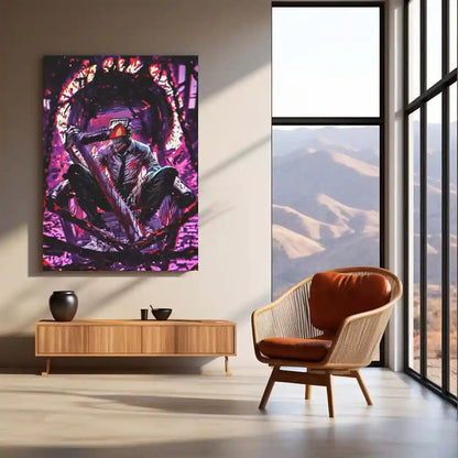 Anime Metal Poster | Chainsaw Man – Blood & Chaos | Dark Anime Metal Frame Brutal Power & Unhinged Energy Wall Art - TURTLEWINGS