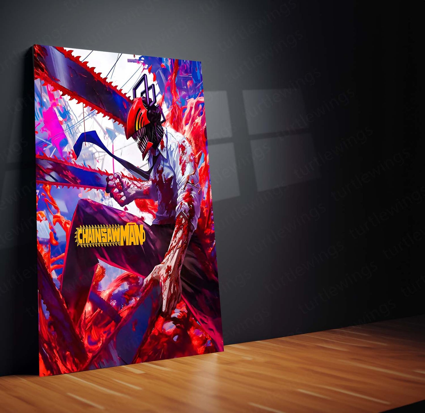 Anime Metal Poster | Chainsaw Man – Devil Hunter’s Rage | Dark Anime Metal Frame Poster
