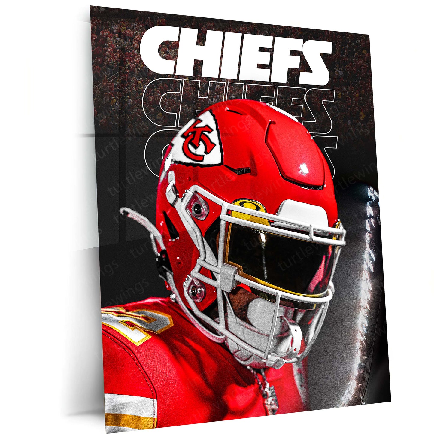 Chiefs Kingdom Metal Poster | Kansas City Football Pride Wall Art  Game Day Energy Sports Metal Frame by TurtleWings
